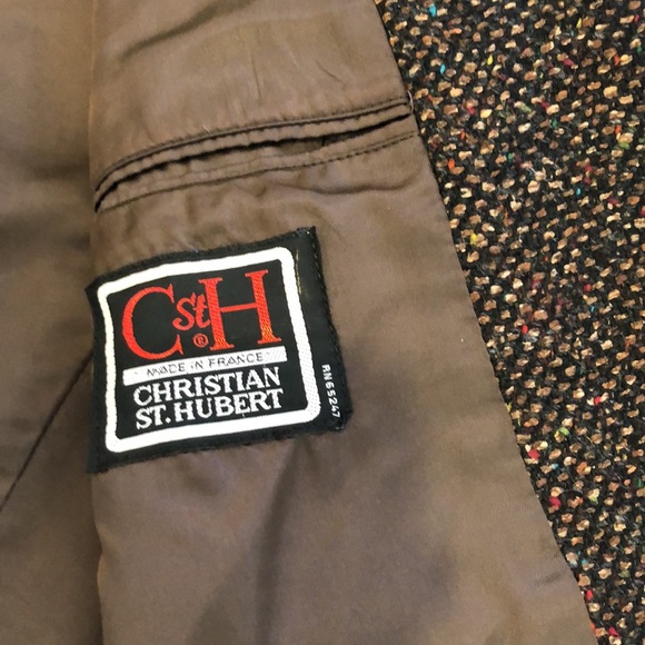 Christian St. Hubert Mens Multicolored Sports Jacket, Estimated Size 36 - Picture 3 of 8